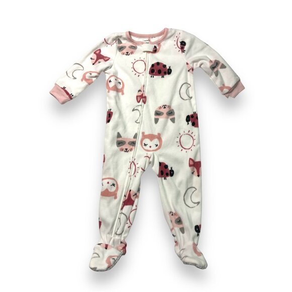 Carter's Baby Girls Long Sleeve One Piece Pajama, 18 Months , White | New - Picture 2 of 11